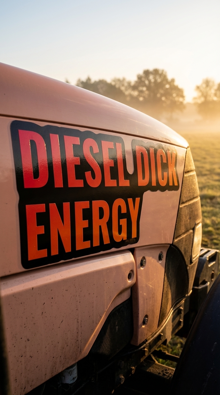 Diesel Dick Energy sticker on tractor