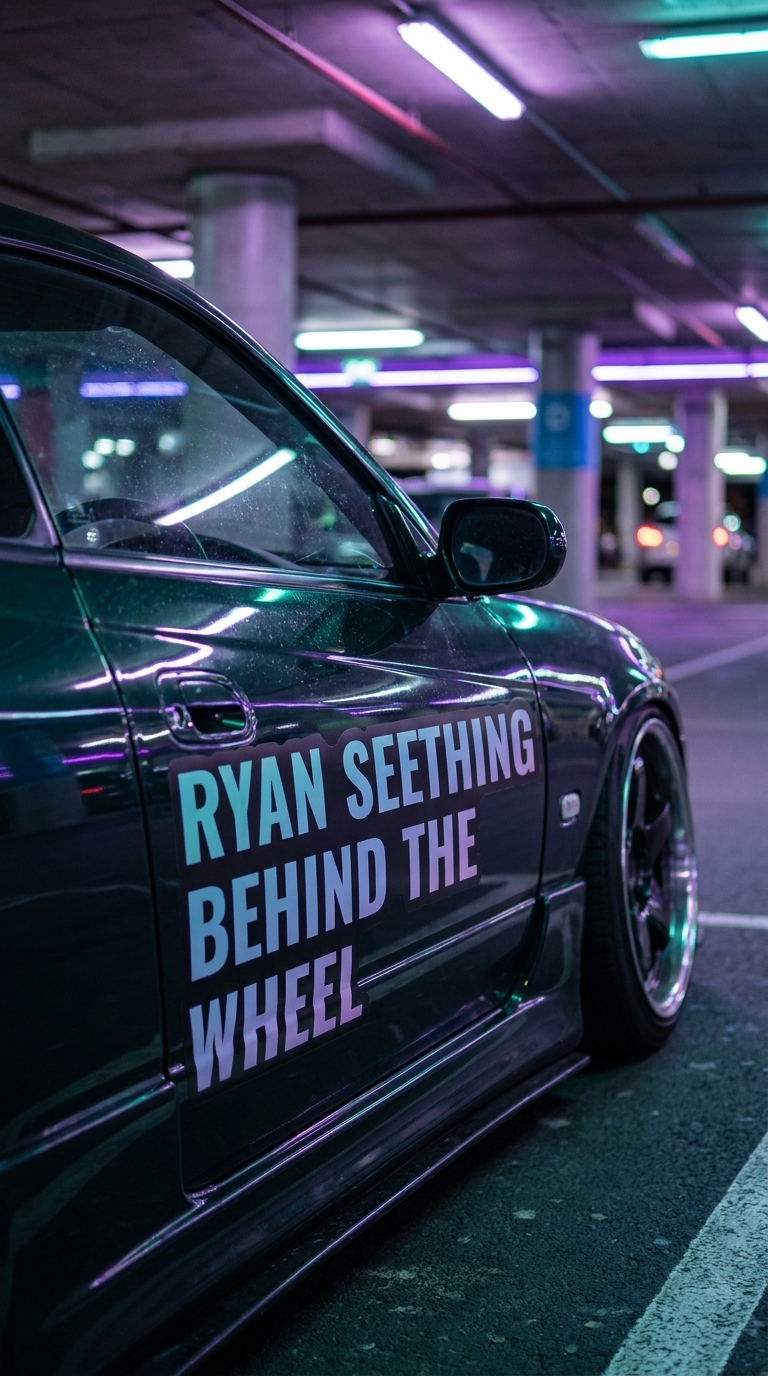 RYAN SEETHING BEHIND THE WHEEL