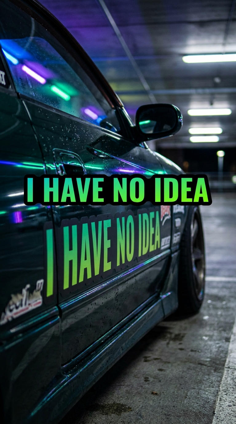 I HAVE NO IDEA
