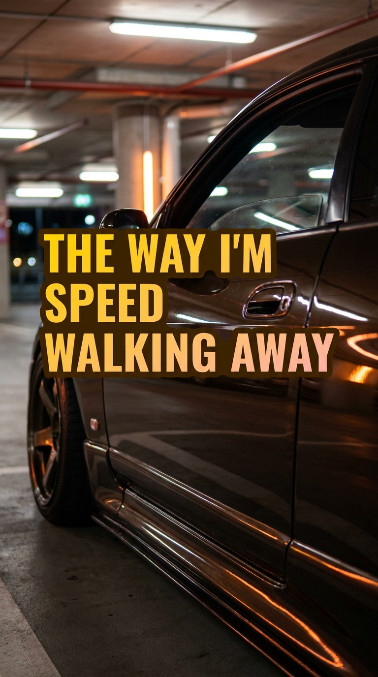 THE WAY I'M SPEED WALKING AWAY