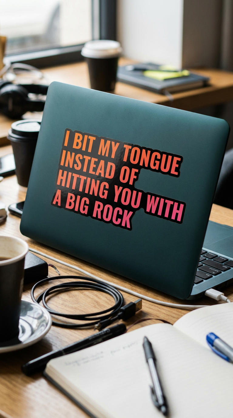 i bit my tongue instead of hitting you with a big rock