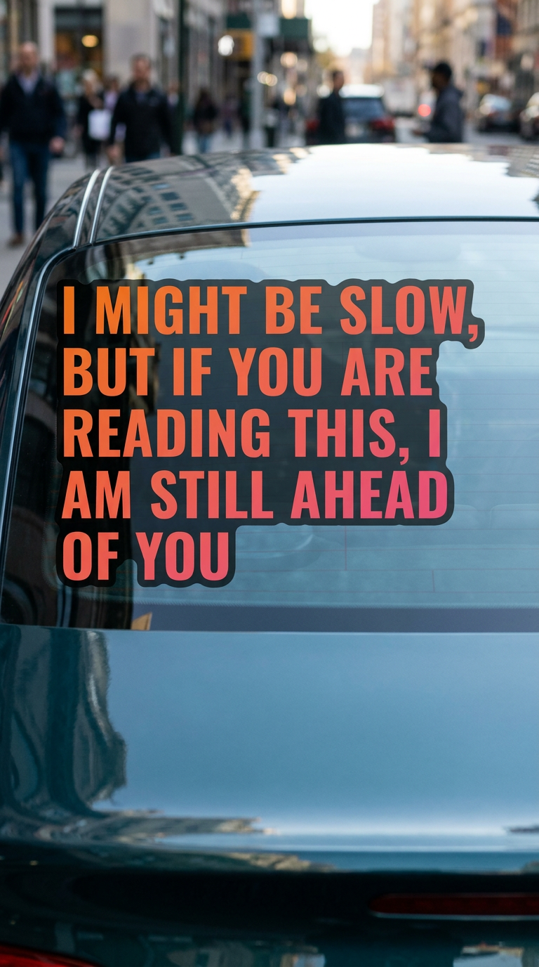 I might be slow, but if you are reading this, I am still ahead of you