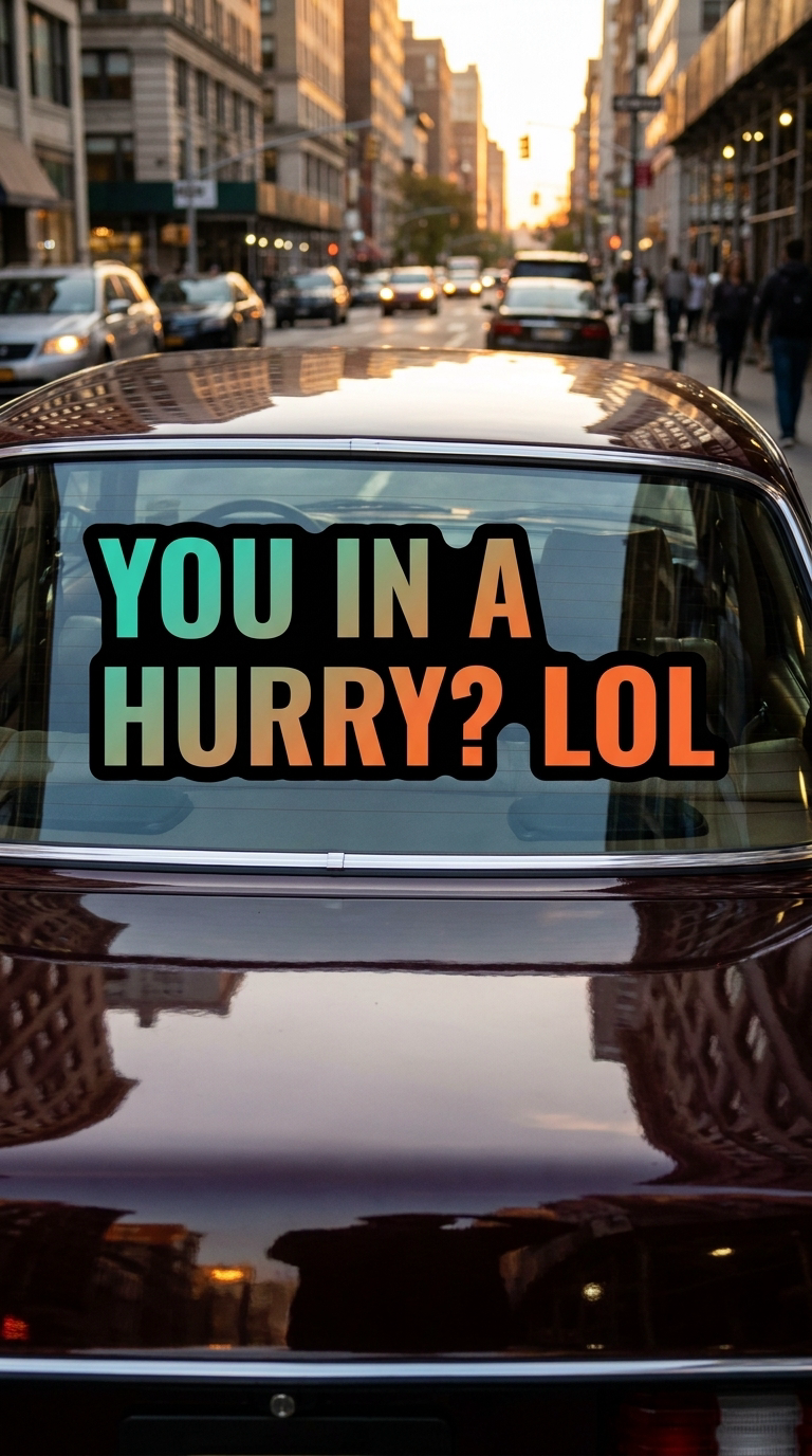 you in a hurry? lol