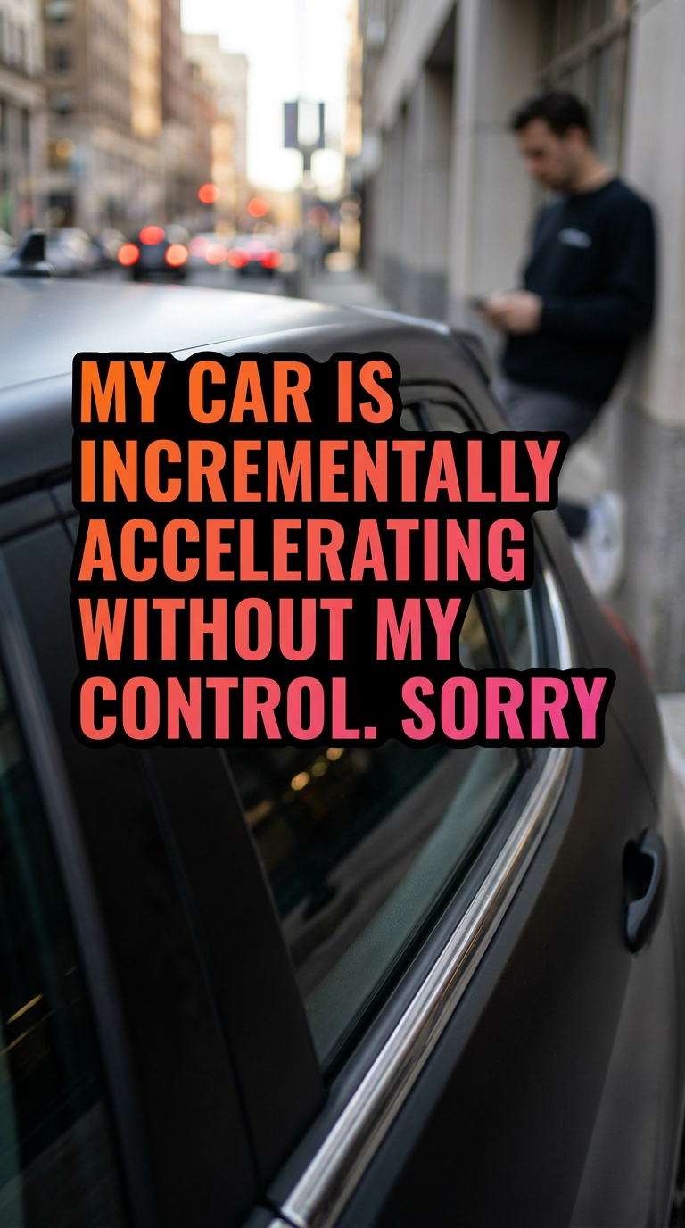 My car is incrementally accelerating without my control. Sorry